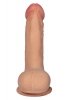 Miękki realistyczny wibrator dildo z jądrami na pilota 15cm
